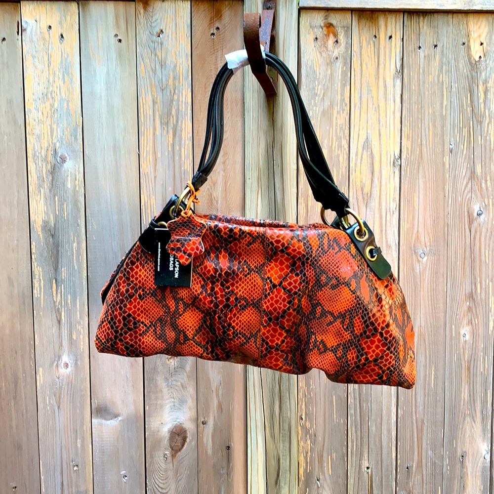 Charlie Lapson animal print satchel - NEW!